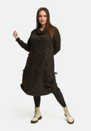 'Brunel' vestido – Cuello drapeado, fruncido lateral & longitud midi