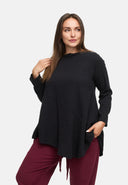 Túnica de caída suelta de mezcla de cáñamo y algodón 'Elure'