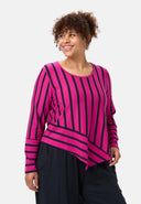 'Sienna' camiseta - look de rayas, línea A asimétrica