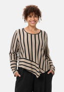 'Sienna' camiseta - look de rayas, línea A asimétrica