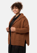'Vella' cardigan in maglia - misto cotone con lana, taglio morbido