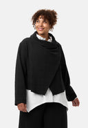'Collina' jacket – Elegant cropped jacket with wrap look & texture