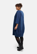 'Denira' vestido vaquero – forma globo, hasta la rodilla