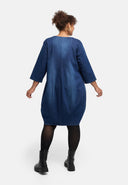 'Denira' vestido vaquero – forma globo, hasta la rodilla