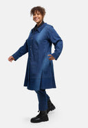 'Denira' abrigo – denim, corte en A, hasta la rodilla