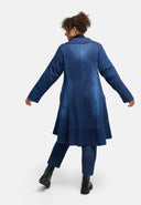 'Denira' abrigo – denim, corte en A, hasta la rodilla