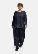 Túnica "Nila" – Dark Denim, estampado láser