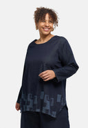 Túnica "Nila" – Dark Denim, estampado láser