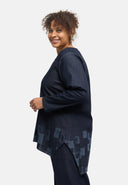 Túnica "Nila" – Dark Denim, estampado láser