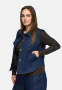 'Amira' gilet – denim scuro, casual & con elasticità