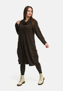 'Brunel' Dress – Cowl-Neck, Side Ruching & Midi Length