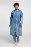 'Sky' Mantel – Premium Denim, Ombre-Waschung & Stretch