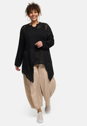 'Cotture' Strickshirt Long – A-Linie in luftiger Ajour-Struktur