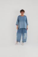 'Manguera "Sky"' – Denim premium, parche y elástico